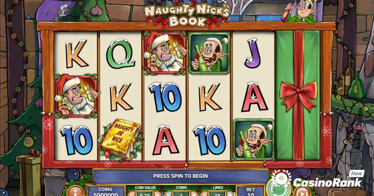 Experimente os mais novos caça-níqueis temáticos de Natal da Play'n Go: Naughty Nick's Book